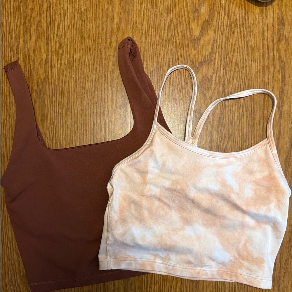 All in Motion & Aerie OFFLINE Athletic Crop Top Bundle Rust Brown Tie Dye XS